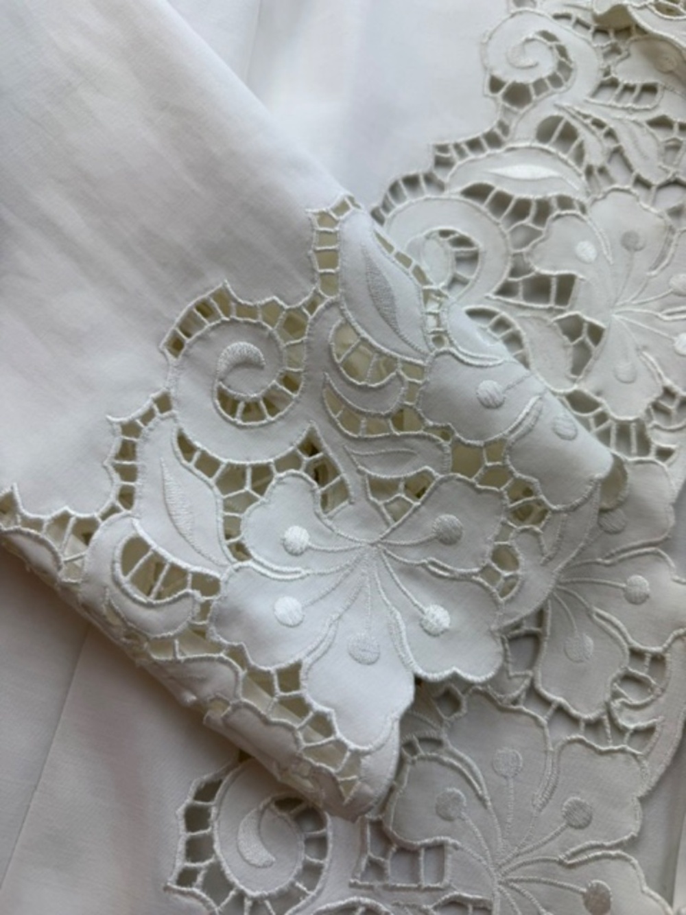 Ellen Tracy White Lace Like Cutout Blazer Jacket Cottagecore Romantic Women's 12 - Picture 6 of 8